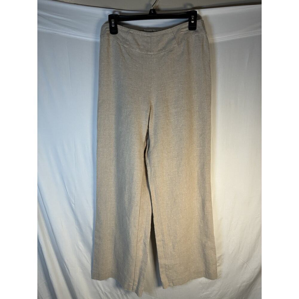 KUS Stockholm Lagenlook Coastal Linen Wide Leg Pants Size EU 40 US 8 Tan